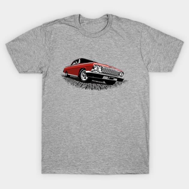 Red 62 Chevy Impala T-Shirt by ZoeysGarage